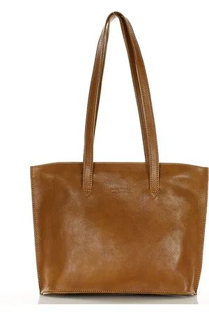 MAZZINI Torebka damska shopper uszlachetniona skóra włoska - MARCO camel