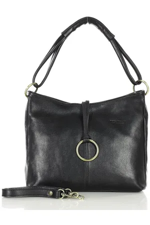 MAZZINI Klasyczna torba skórzana na ramię premium leather - MARCO czarna