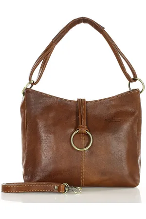 MAZZINI Klasyczna torba skórzana na ramię premium leather - MARCO brązowa