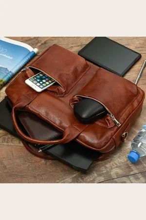 Beltimore Torba męska skórzana Duża brązowa laptop J15