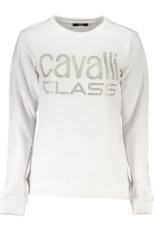 Roberto Cavalli BIAŁA BLUZA DAMSKA KLASY CAVALLI BEZ ZAMKA