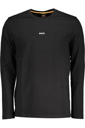 HUGO BOSS CZARNY MĘSKI T-SHIRT Z DŁUGIM RĘKAWEM
