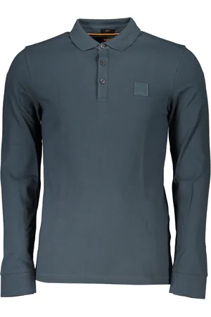 HUGO BOSS MĘSKA ZIELONA KOSZULKA POLO Z DŁUGIM RĘKAWEM