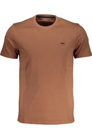 HARMONT&BLAINE T-SHIRT MĘSKI Z KRÓTKIM RĘKAWEM HARMONT & BLAINE BRĄZOWY