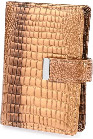 Jennifer Jones Etui skórzane na dokumenty karty okładka skóra naturalna wizytownik złoty M32