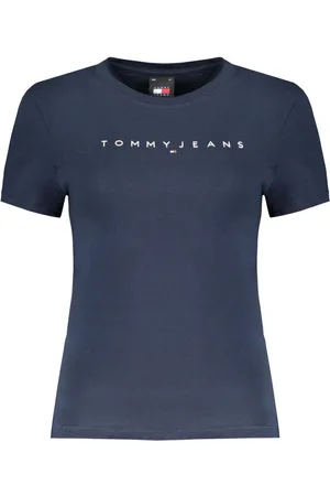 Tommy Hilfiger NIEBIESKI T-SHIRT DAMSKI Z KRÓTKIM RĘKAWEM
