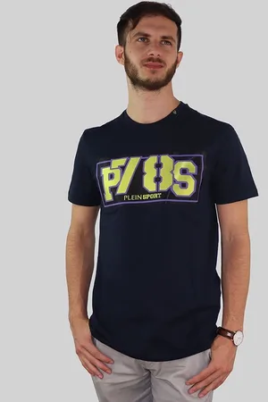Philipp Plein Koszulka T-shirt marki model TIPS116IT kolor Niebieski. Odzież męska. Sezon: Wiosna/Lato
