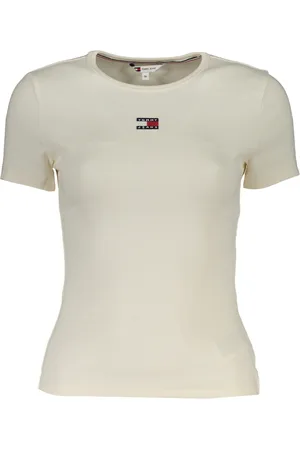 Tommy Hilfiger BIAŁY T-SHIRT DAMSKI Z KRÓTKIM RĘKAWEM