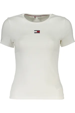 Tommy Hilfiger BIAŁY T-SHIRT DAMSKI Z KRÓTKIM RĘKAWEM