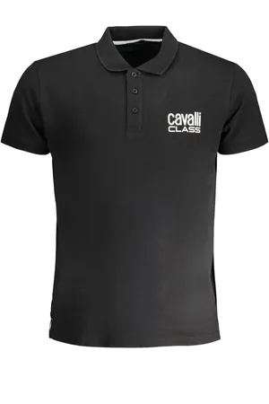 Roberto Cavalli MĘSKA KOSZULKA POLO Z KRÓTKIM RĘKAWEM KLASY CAVALLI CZARNA