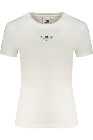 Tommy Hilfiger BIAŁY T-SHIRT DAMSKI Z KRÓTKIM RĘKAWEM