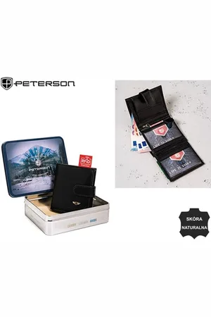 Peterson Skórzany męski portfel PTN 365Z 2-1-1