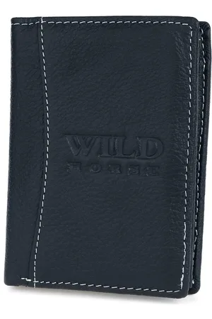 Wild Horse Portfel skórzany męski duży granatowy RFiD G74