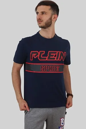 Philipp Plein Koszulka T-shirt marki model TIPS105TN kolor Niebieski. Odzież męska. Sezon: Wiosna/Lato
