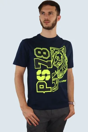 Philipp Plein Koszulka T-shirt marki model TIPS125IT kolor Niebieski. Odzież męska. Sezon: Wiosna/Lato