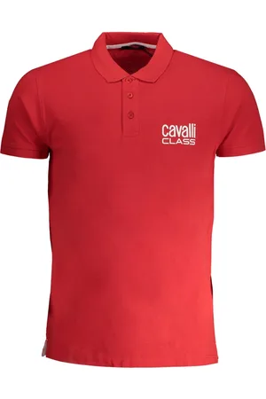 Roberto Cavalli KOSZULKA POLO MĘSKA Z KRÓTKIM RĘKAWEM KLASY CAVALLI CZERWONA