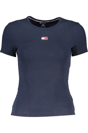 Tommy Hilfiger T-SHIRT DAMSKI Z KRÓTKIM RĘKAWEM JASNONIEBIESKI