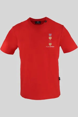 Philipp Plein Koszulka T-shirt marki model TIPS1135 kolor Czerwony. Odzież męska. Sezon: Wiosna/Lato