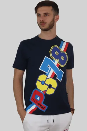 Philipp Plein Koszulka T-shirt marki model TIPS118 kolor Niebieski. Odzież męska. Sezon: Wiosna/Lato