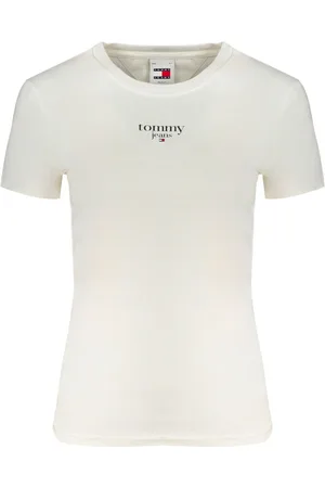 Tommy Hilfiger BIAŁY T-SHIRT DAMSKI Z KRÓTKIM RĘKAWEM