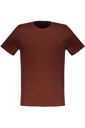 HARMONT&BLAINE T-SHIRT MĘSKI Z KRÓTKIM RĘKAWEM BRĄZOWY