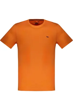 HARMONT&BLAINE T-SHIRT MĘSKI Z KRÓTKIM RĘKAWEM POMARAŃCZOWY