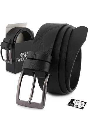 Beltimore Pasek męski skórzany premium szeroki 4 cm skóra licowa czarny E36 : Kolory - brązowy, beżowy, Rozmiar pasków - r.105-120 cm