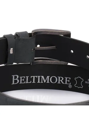 Beltimore Pasek męski skórzany premium szeroki 4cm klasyczny czarny Jeans E11 : Kolory - czarny, Rozmiar pasków - r.120-135 cm
