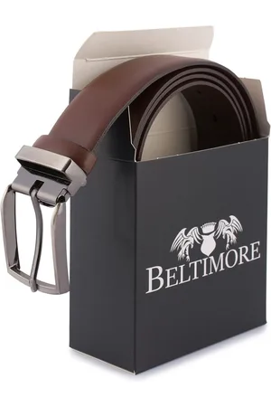 Beltimore Pasek męski skórzany premium 3,5 cm casualowy brązowy skóra lico brązowy E37 : Kolory - brązowy, beżowy, Rozmiar pasków - r.85-100 cm