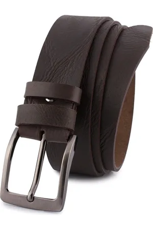 Beltimore Pasek męski skórzany premium szeroki 4cm klasyczny brązowy Jeans E34 : Kolory - brązowy, beżowy, Rozmiar pasków - r.85-100 cm
