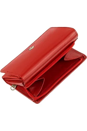 LUXURY Skórzana pojemna damska portmonetka z RFID