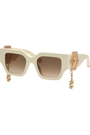 Philipp Plein Okulary SPP103S5109ZQ. Okulary przeciwsłoneczne, Kolor biały. Kobieta.