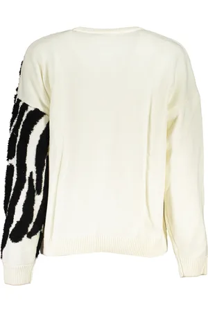 Desigual BIAŁY SWETER DAMSKI