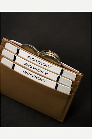INNY Eleganckie etui na karty ze skóry naturalnej w beżowym kolorze