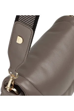 Dudu Damska skórzana torba na ramię , pikowana torebka z klapką, wyściełana konstrukcja, podwójny odpinany pasek, mała torebka crossbody