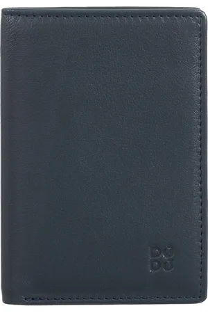 Dudu Small Slim Bifold Wallet dla mężczyzn, minimalistyczny skórzany portfel RFID z kieszenią na monety, kieszeniami na karty i schowkiem na gotówkę