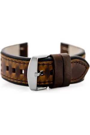 Pacific Pasek skórzany do zegarka W80 ciemnobrązowo/czarny 24mm