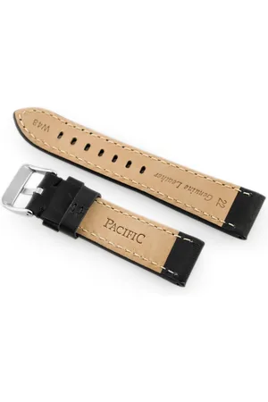 Pacific Pasek skórzany do zegarka W48 - PREMIUM - czarny/czarne - 22mm