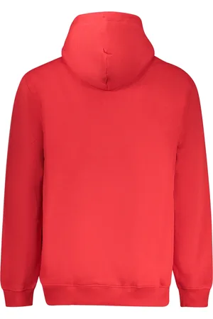 Tommy Hilfiger CZERWONA MĘSKA BLUZA Z ROZPINANYM SUWAKIEM