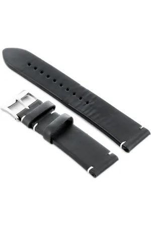 Pacific Pasek skórzany do zegarka W118 - czarny/białe - 24mm