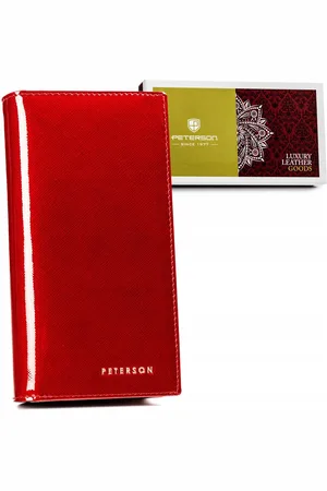 Peterson Elegancki, pionowy portfel damski ze skóry naturalnej