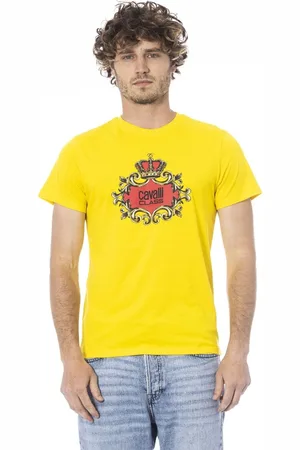 Roberto Cavalli T-shirty marki model CLL2MTS02 SXH01A. Kolor Zółty, Odzież Męskie. sezon: