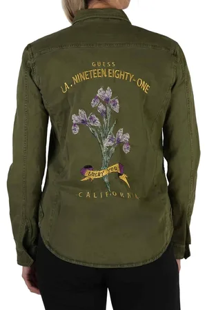 Guess Kurtki marki model W83H54. Kolor Zielony, Odzież Damskie. sezon: Cały rok