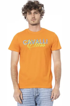 Roberto Cavalli T-shirty marki model CLL2MTS03 SXH01C. Kolor Pomarańczowy, Odzież Męskie. sezon: