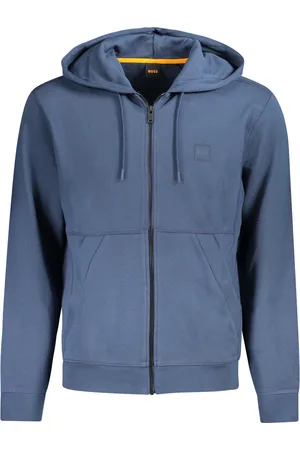 HUGO BOSS MĘSKA BLUZA Z ROZPINANYM NA ZAMEK NIEBIESKA