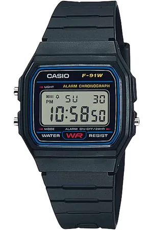 Casio Zegarki marki model F-91W-1YEG. Kolor Czarny, Akcesoria Dla obu płci. sezon: Cały rok