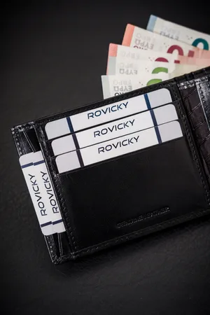 ROVICKY Zgrabny Klasyczny skórzany portfel męski