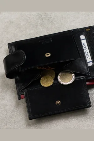 ROVICKY Zapinany Skórzany męski portfel z RFID