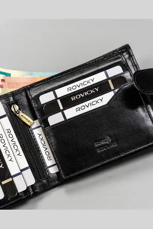 ROVICKY Kompaktowy męski skórzany portfel z RFID
