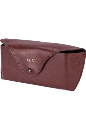Solier Personalizowane skórzane etui na okulary Solier SA37 maroon